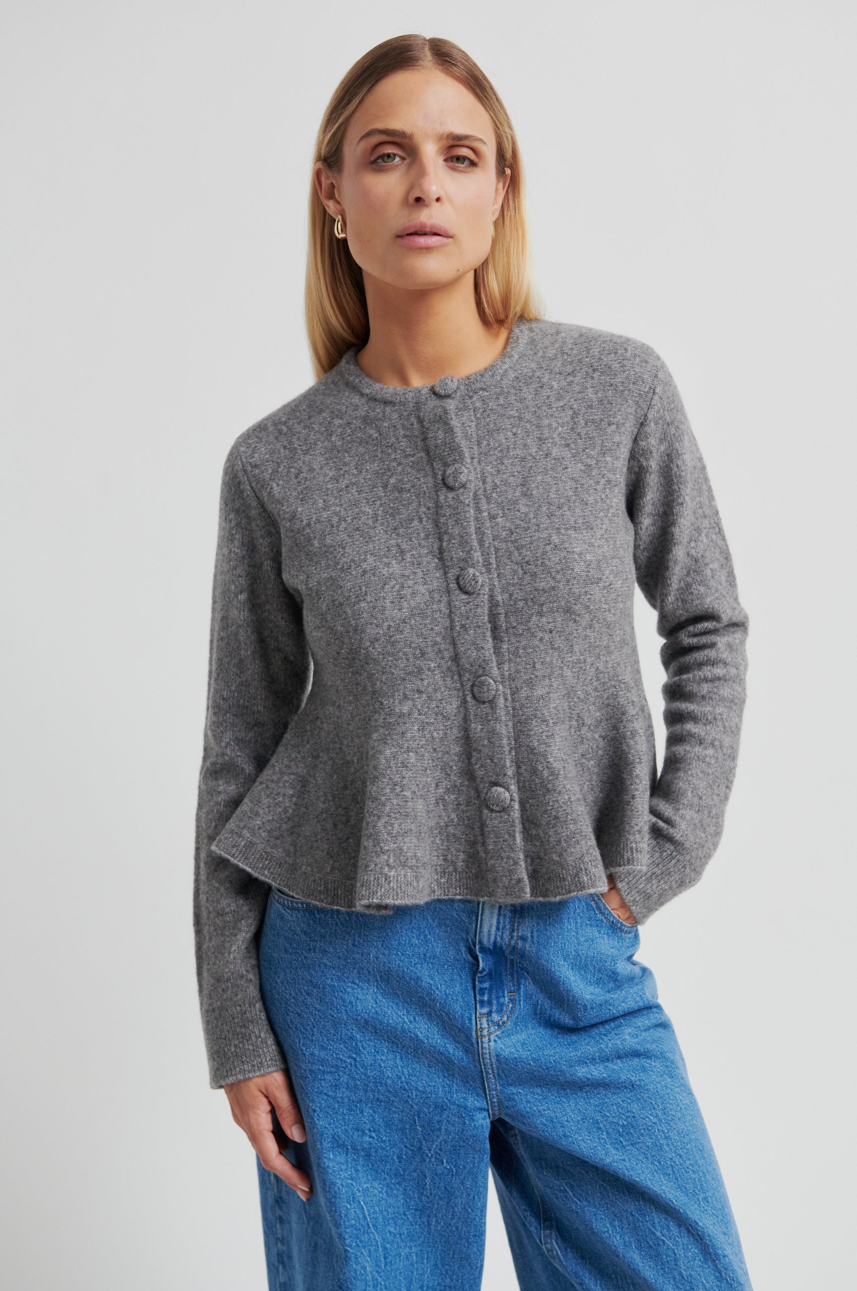 Hiva Peplum Knit Cardigan – secondfemale.no